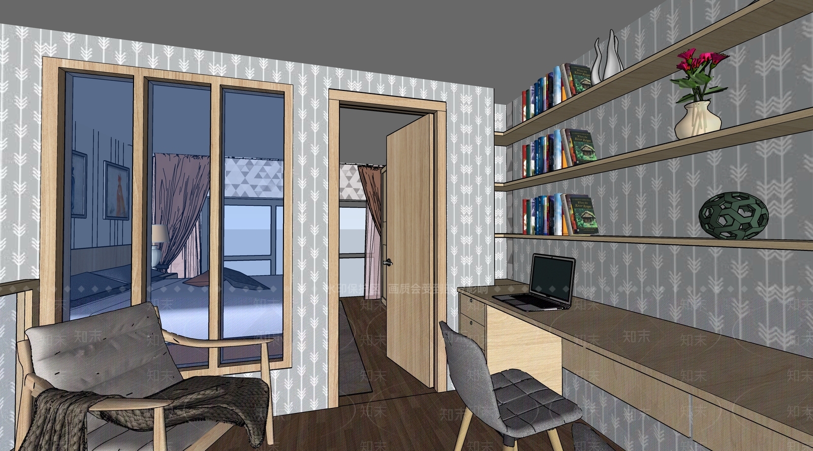 现代loft公寓SU模型下载【ID:1101771568】