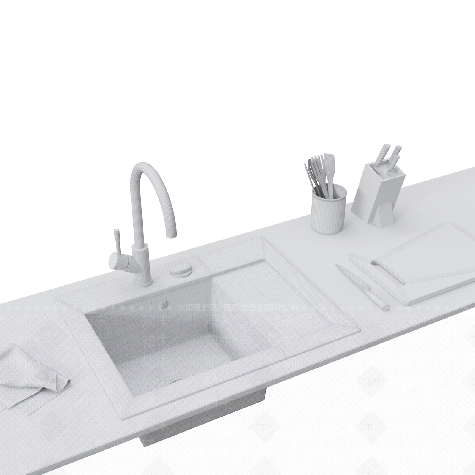 现代水槽3D模型下载【ID:1101728761】