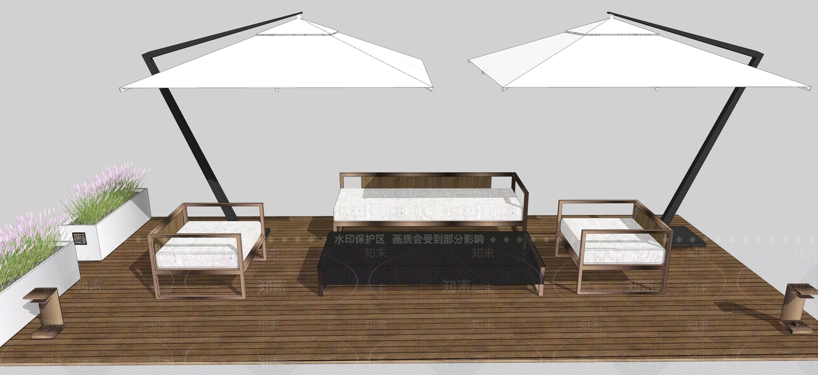 现代户外桌椅SU模型下载【ID:1101737360】