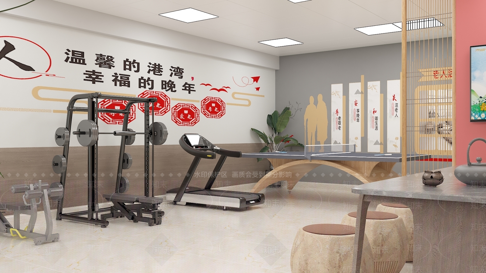 新中式健身房3D模型下载【ID:1101740238】