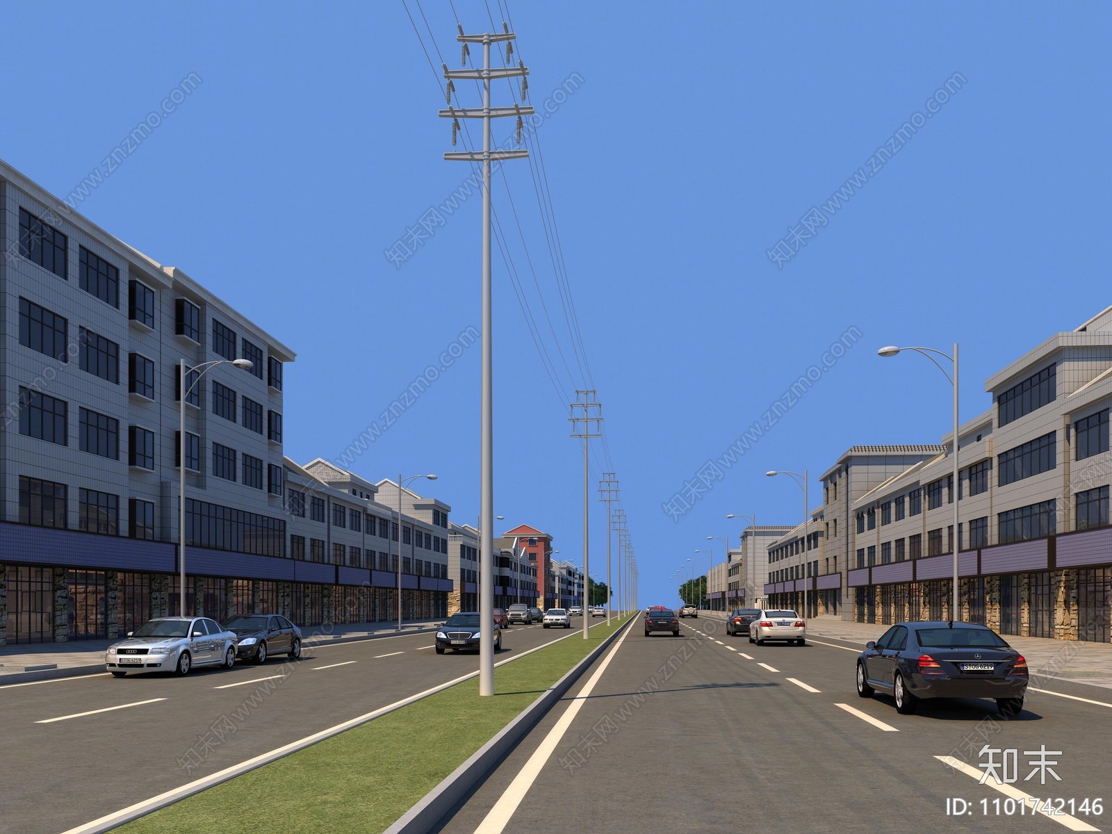 现代道路设施3D模型下载【ID:1101742146】