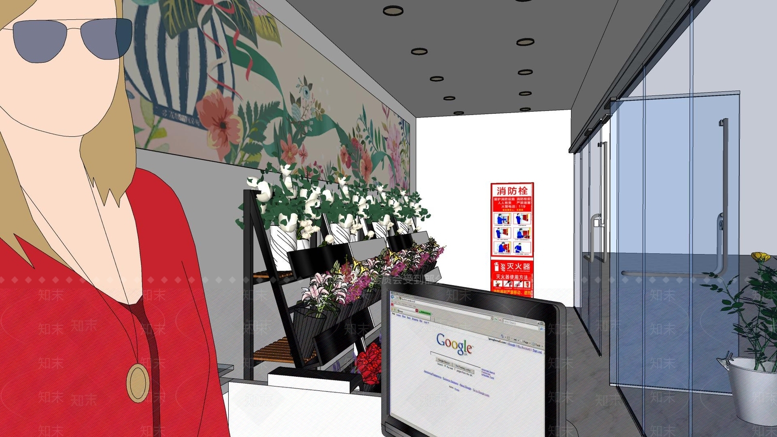 现代花店SU模型下载【ID:1101745332】
