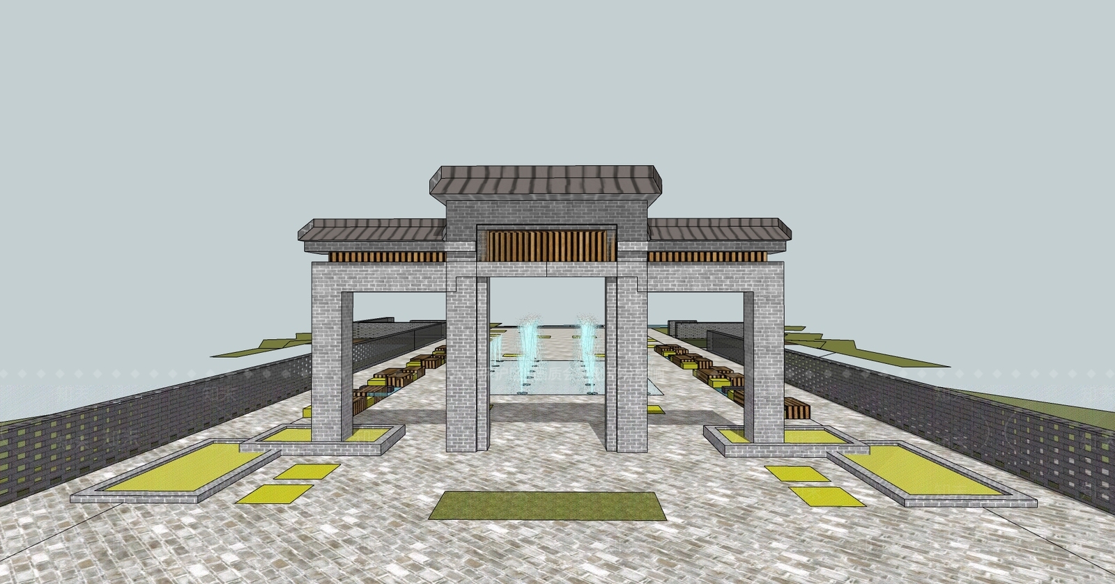 中式牌坊牌楼SU模型下载【ID:1101747827】