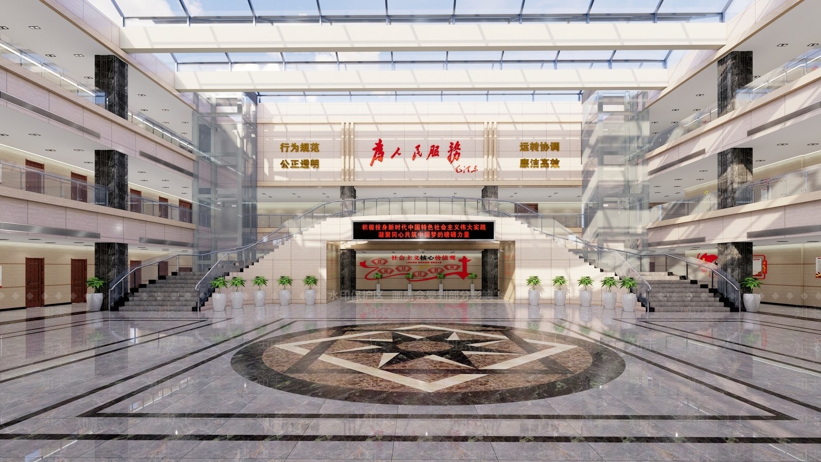 现代办事大厅SU模型下载【ID:1101752970】