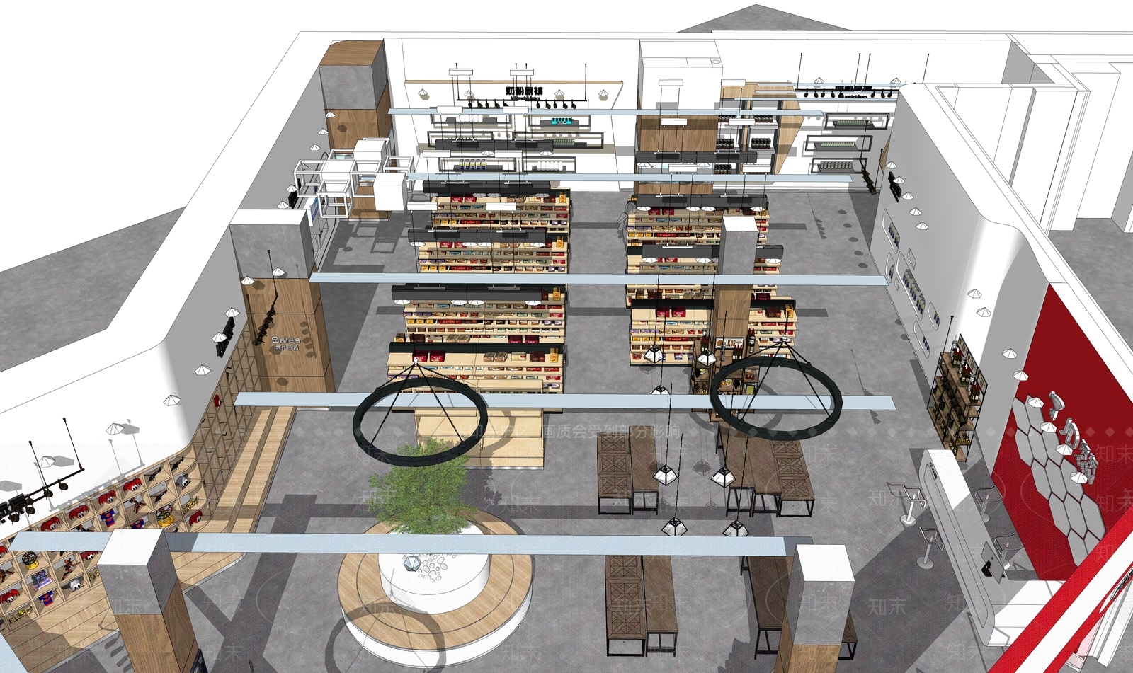 现代超市SU模型下载【ID:1101754515】