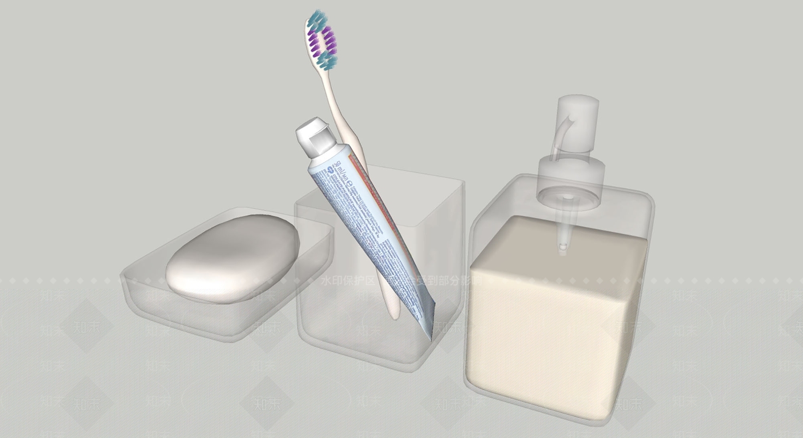 现代洗浴用品SU模型下载【ID:1101756669】