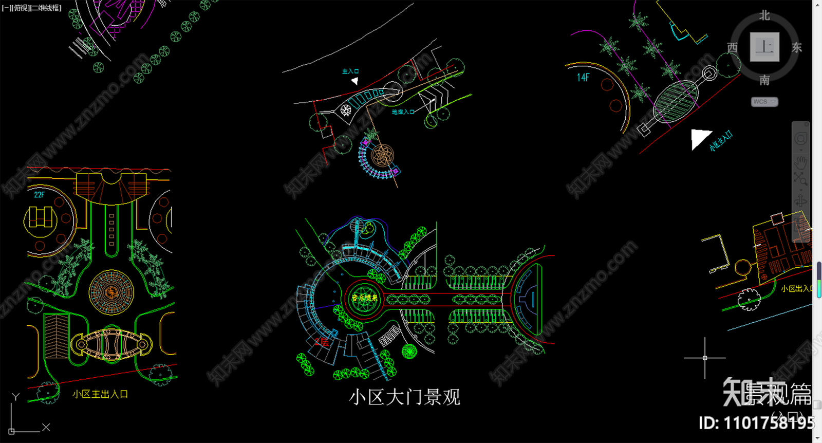 景观设计入口cad施工图下载【ID:1101758195】