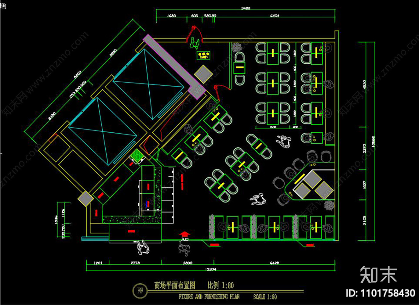 麻辣烫店CAD施工图下载【ID:1101758430】