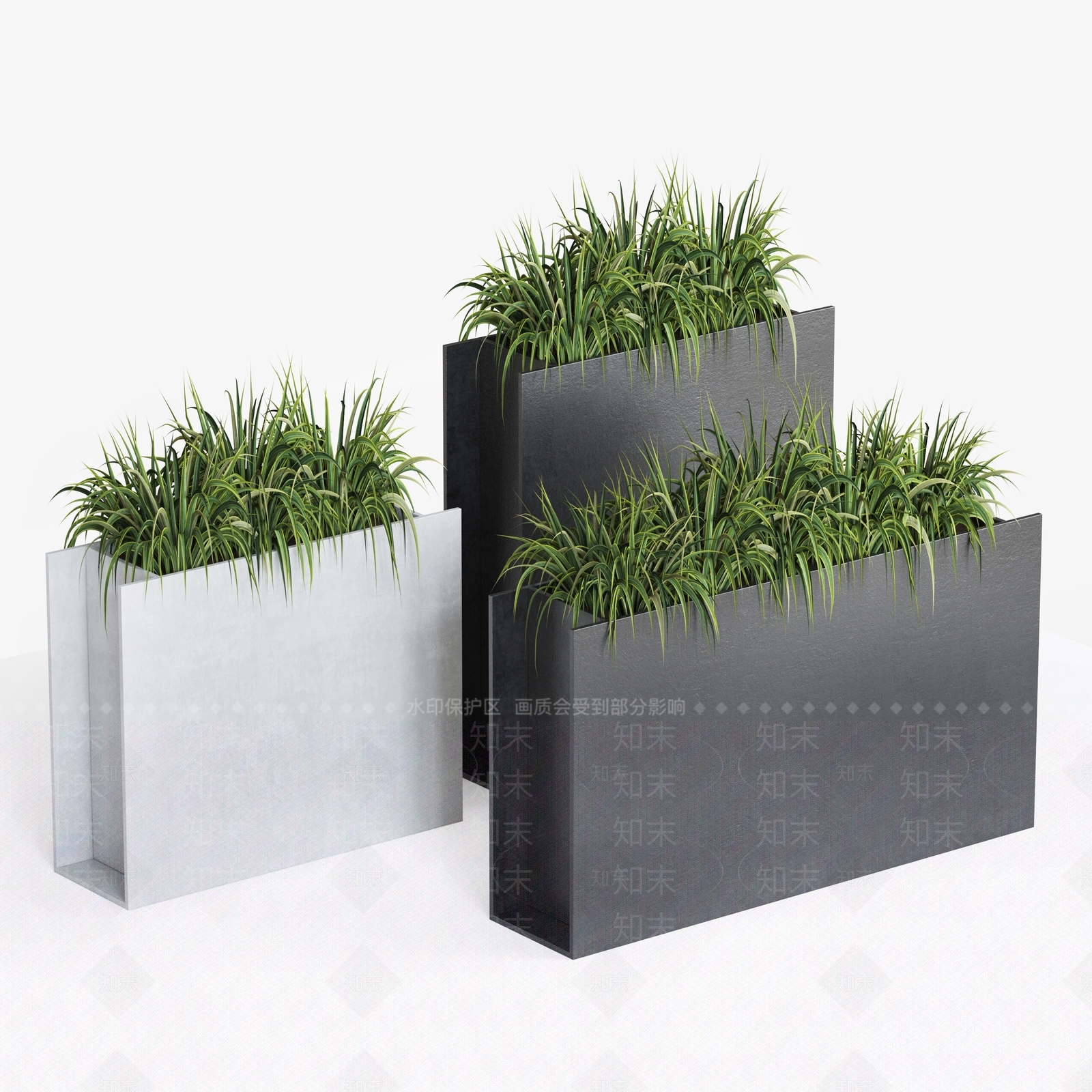 现代花坛花钵3D模型下载【ID:1101763223】