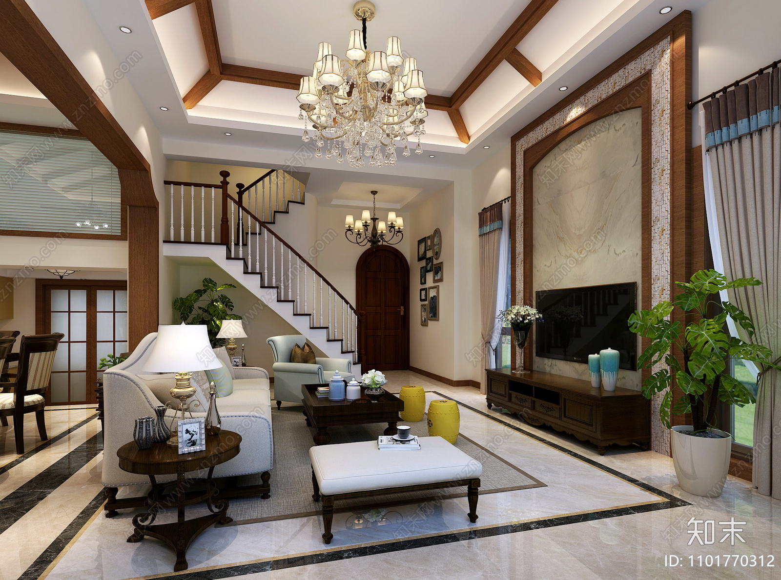 全套欧式别墅CAD施工图下载【ID:1101770312】