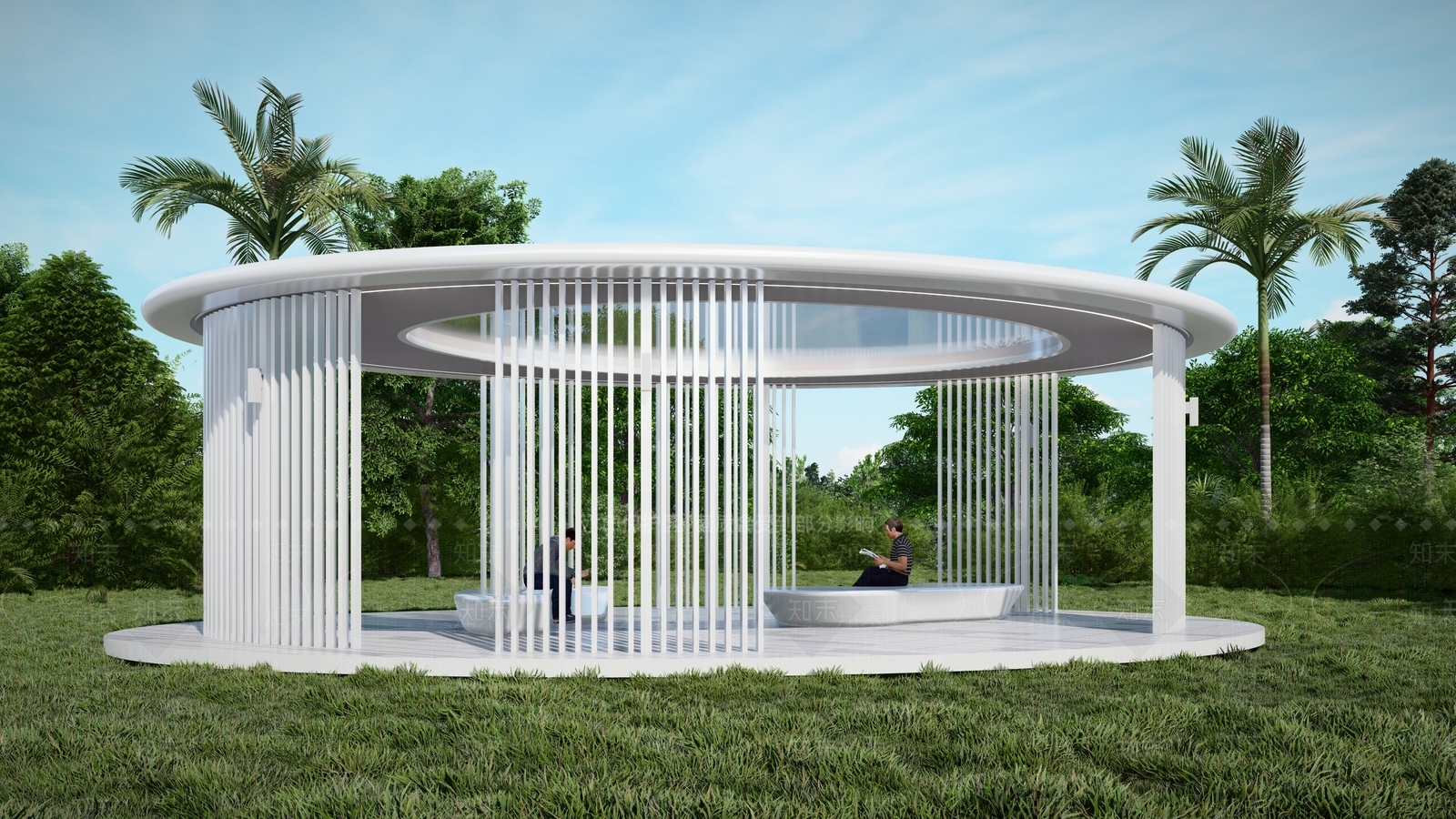 现代风格亭子SU模型下载【ID:1101774786】