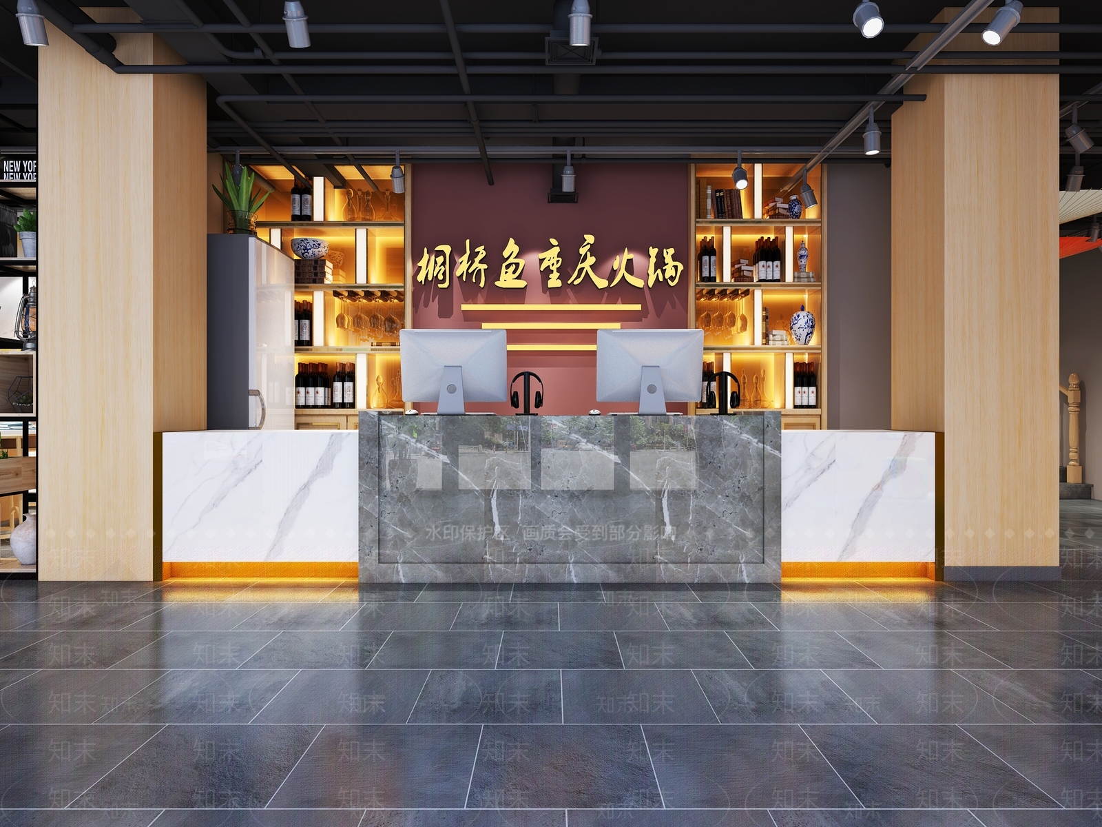 工业风火锅店3D模型下载【ID:1101774870】