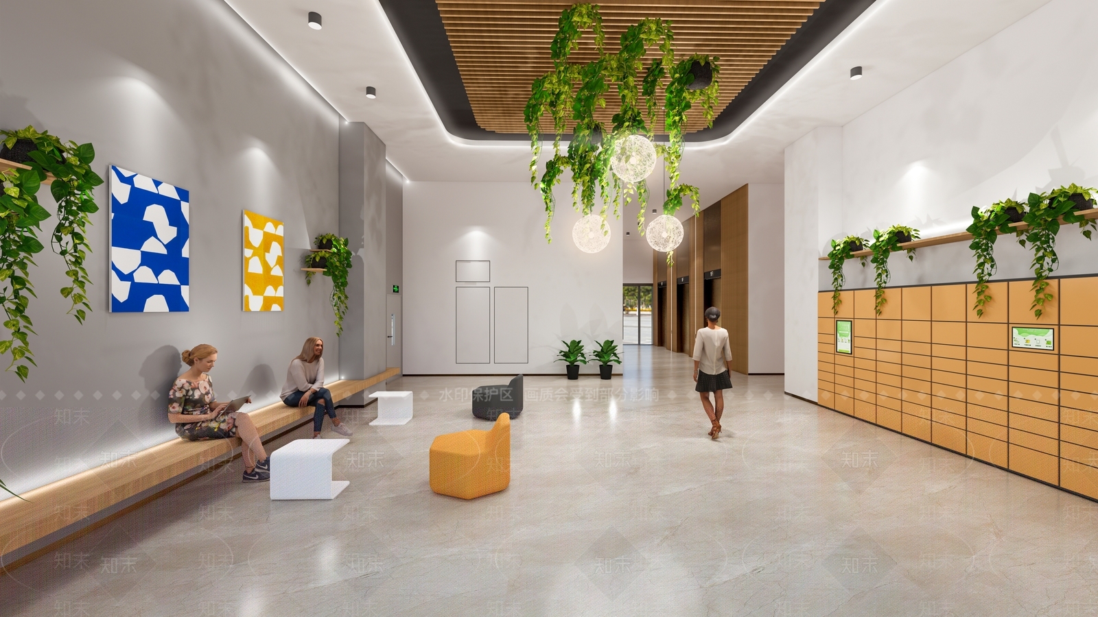 现代酒店大堂SU模型下载【ID:1101882372】
