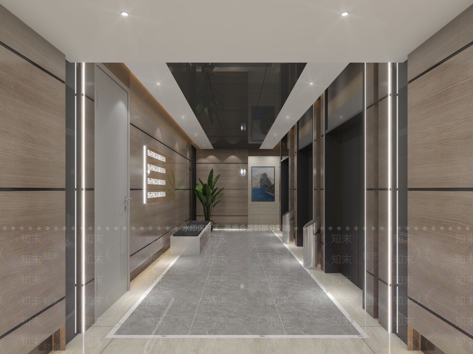 现代电梯间3D模型下载【ID:1101781548】