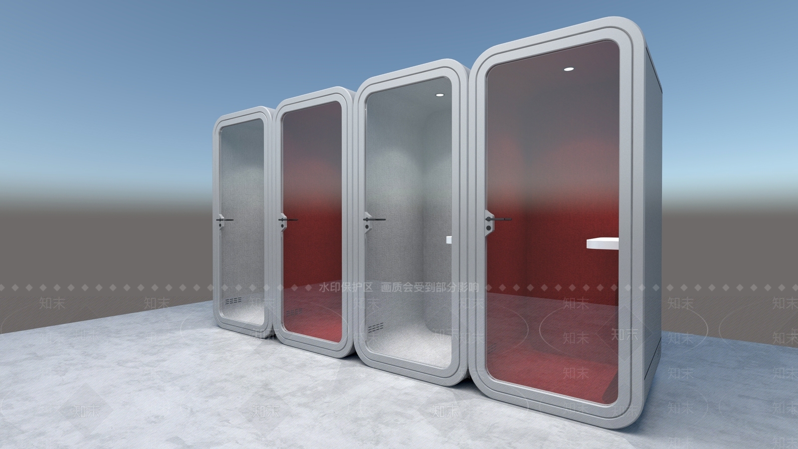 现代电话亭SU模型下载【ID:1101790434】