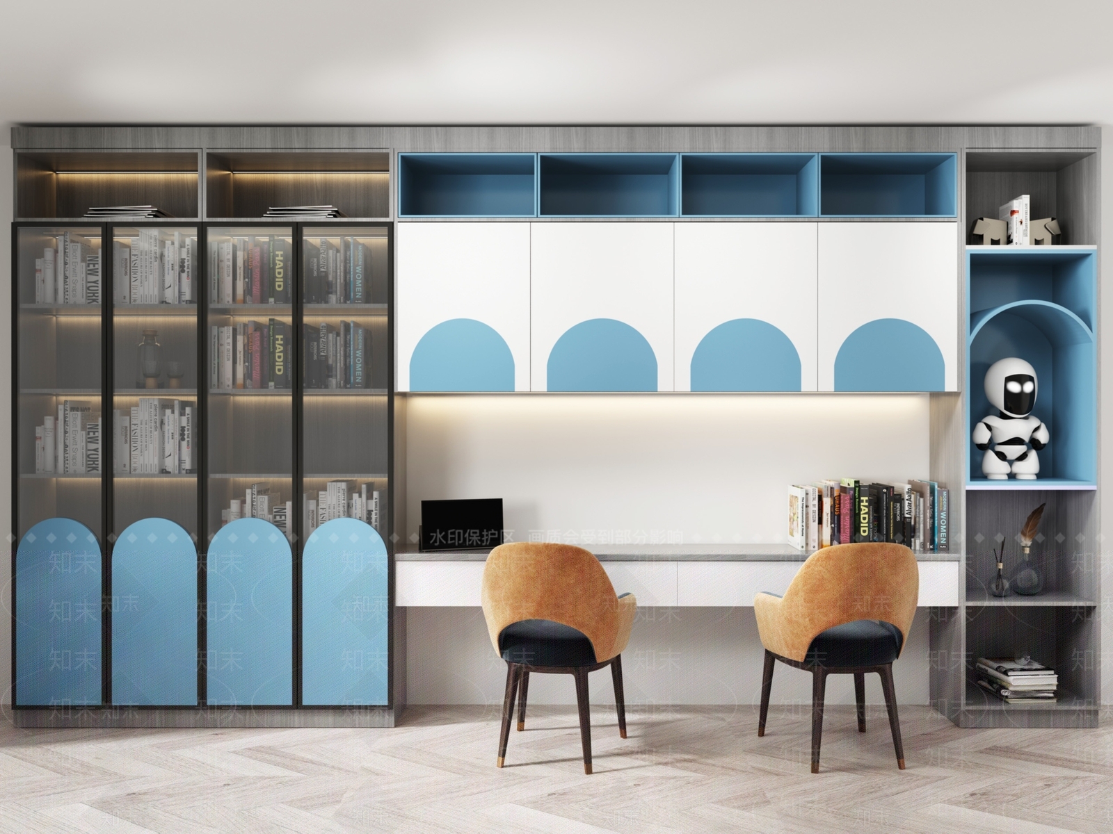 现代儿童房书柜3D模型下载【ID:1101792186】