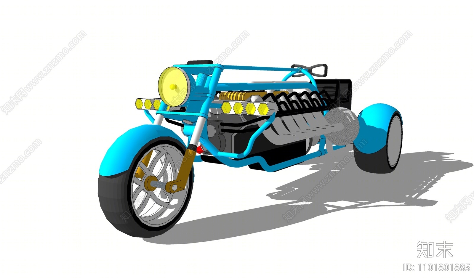现代摩托车SU模型下载【ID:1101801885】