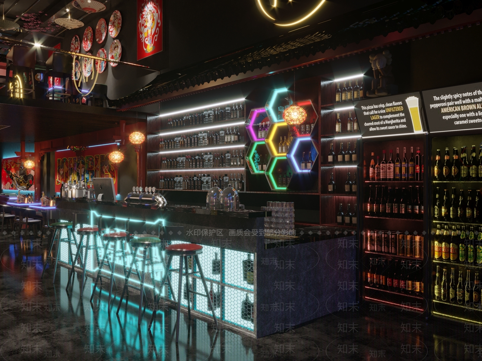 工业风国潮酒吧3D模型下载【ID:1101806512】
