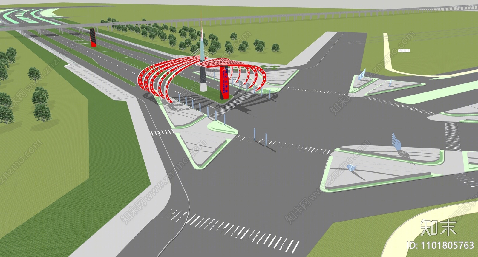 现代道路SU模型下载【ID:1101805763】