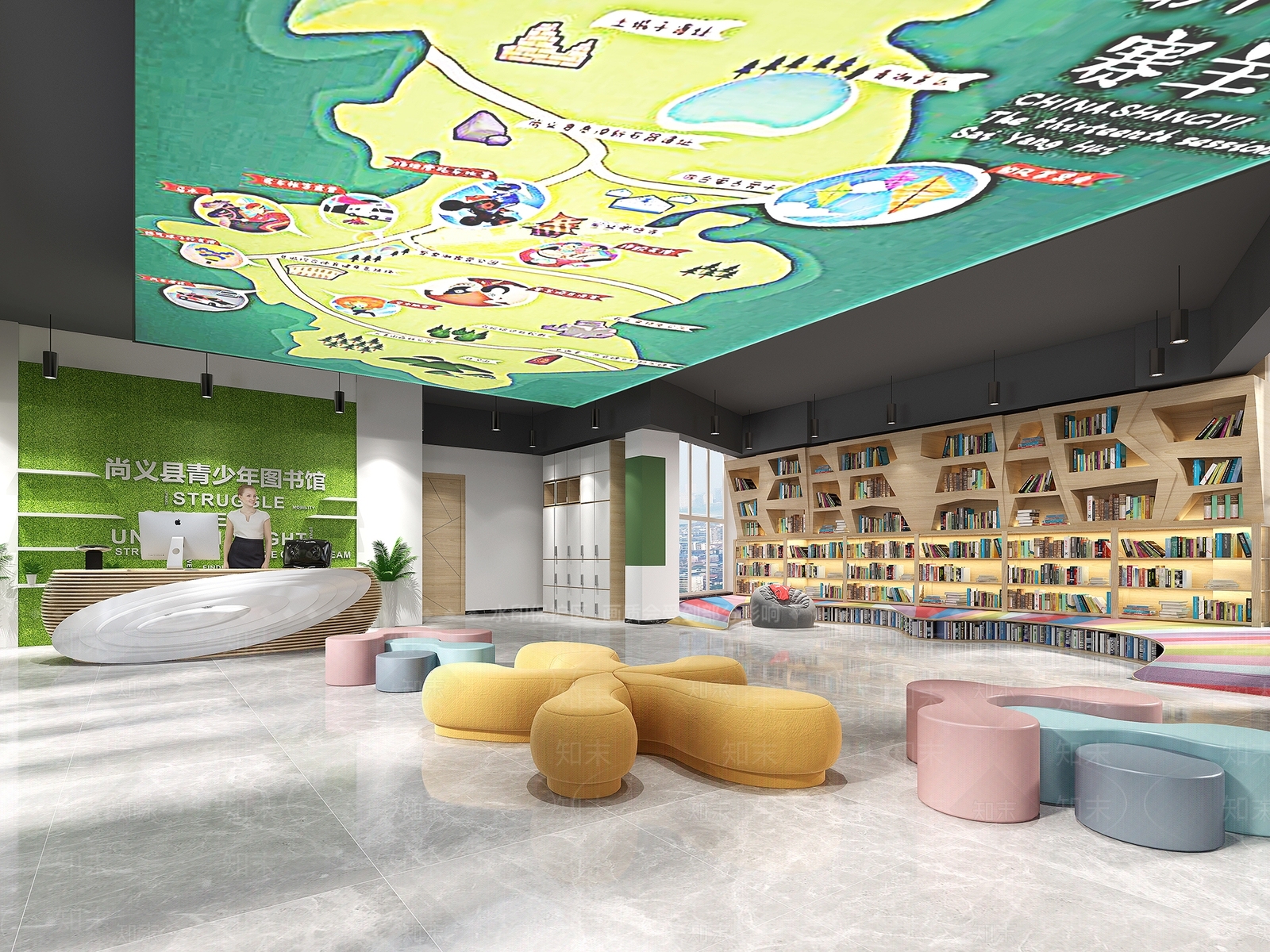 现代图书馆3D模型下载【ID:1101808284】