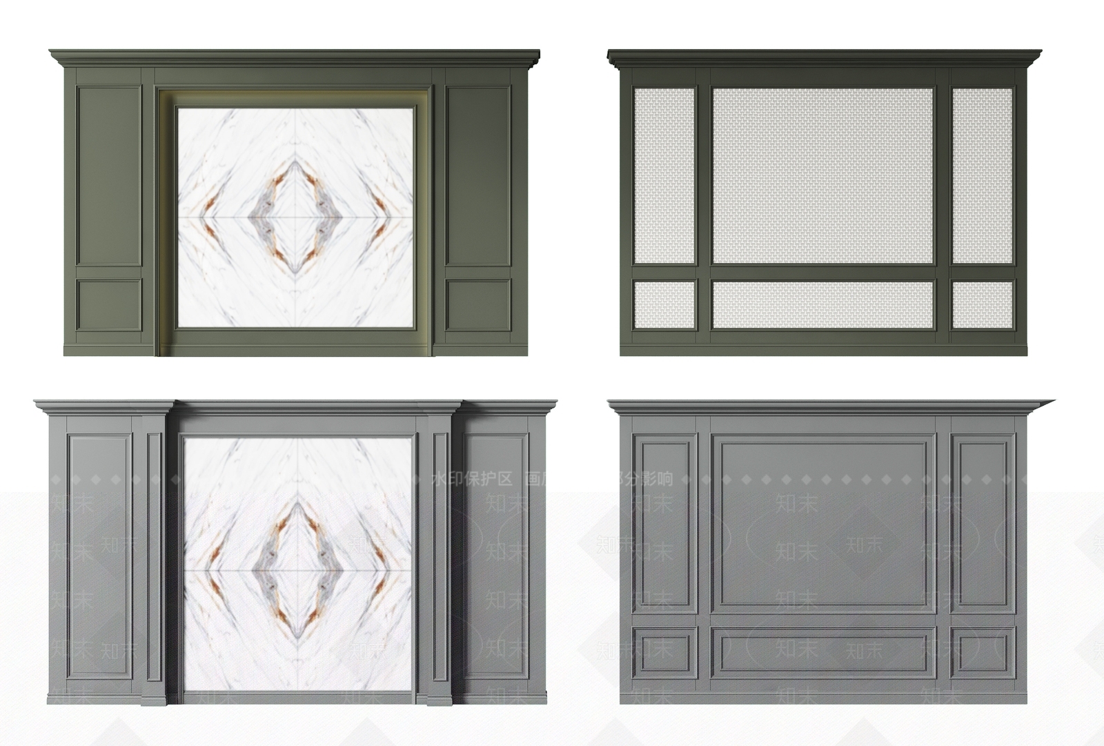 美式电视背景3D模型下载【ID:1101810391】