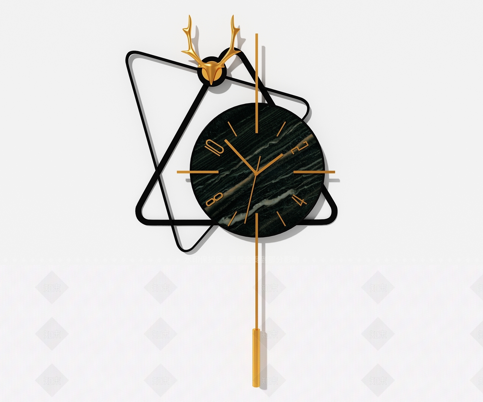 现代鹿头钟表3D模型下载【ID:1101817249】