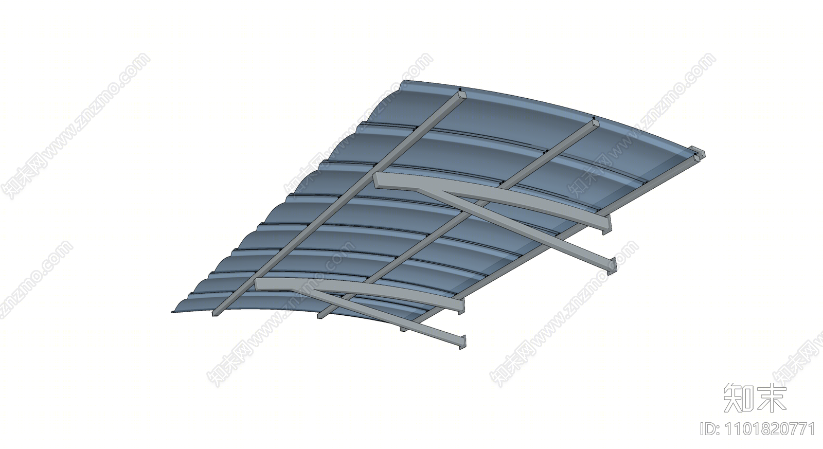 现代玻璃遮阳棚SU模型下载【ID:1101820771】