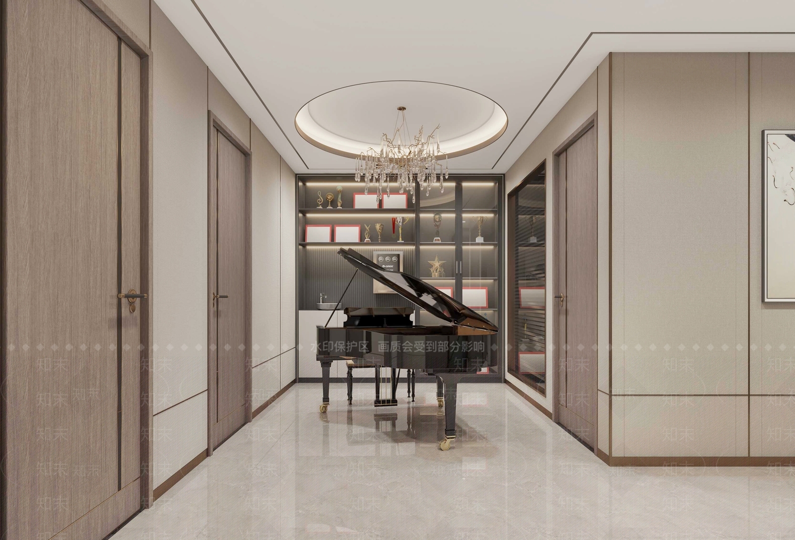 新中式钢琴房3D模型下载【ID:1101821615】