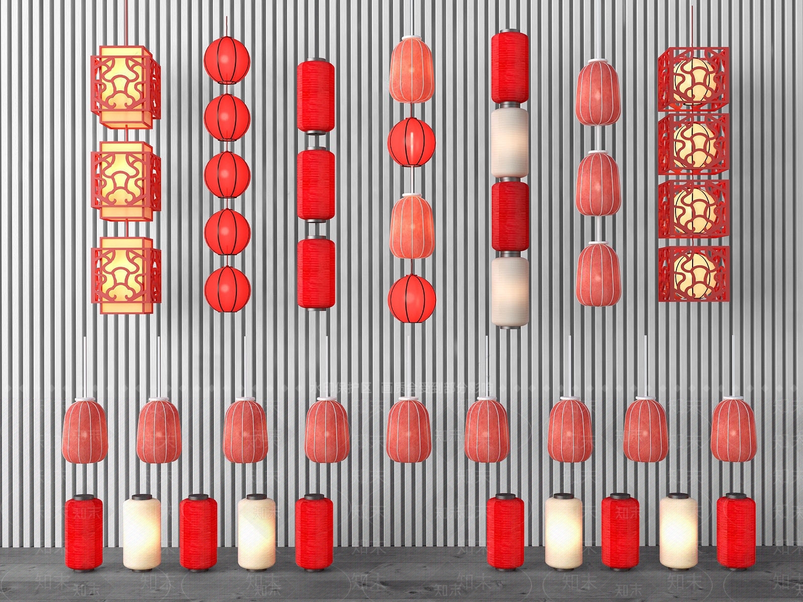 中式红灯笼SU模型下载【ID:1101822125】