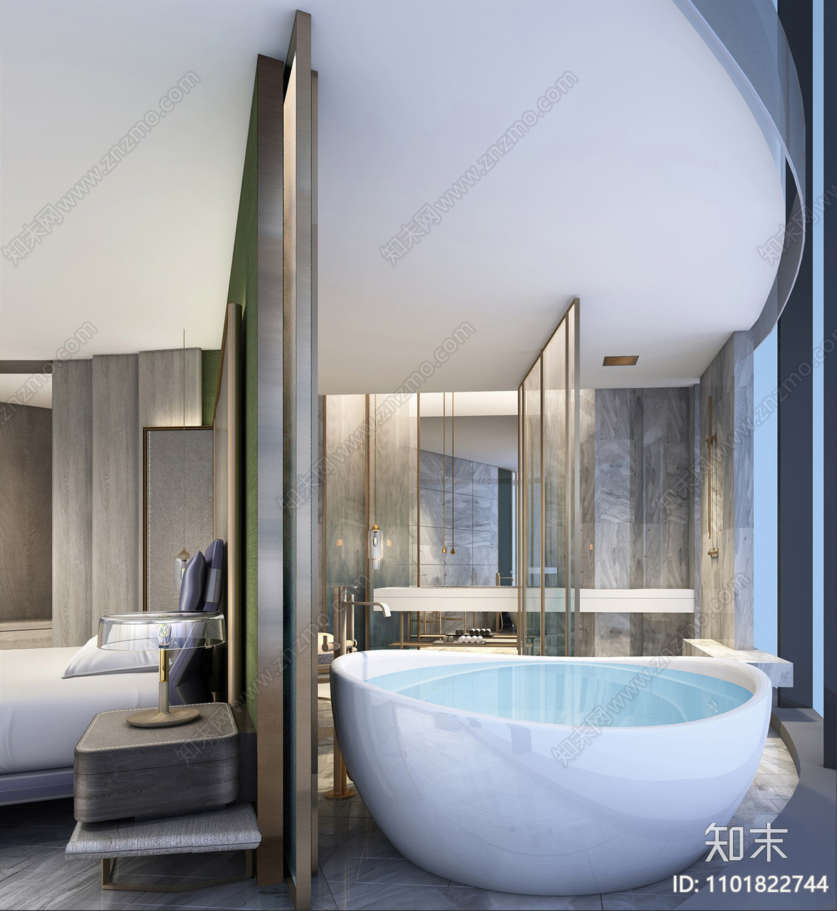 北京三里屯洲际酒店行政套房cad施工图下载【ID:1101822744】