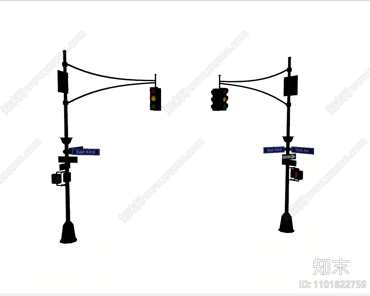 现代交通信号灯SU模型下载【ID:1101822759】
