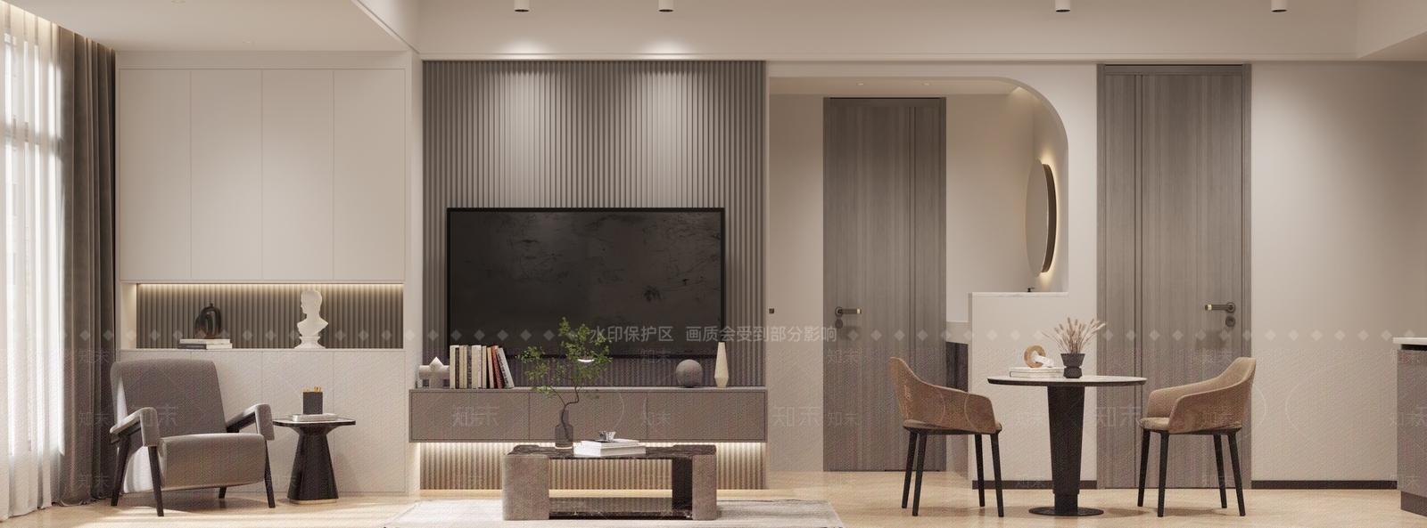现代黑白灰单身公寓3D模型下载【ID:1101824917】