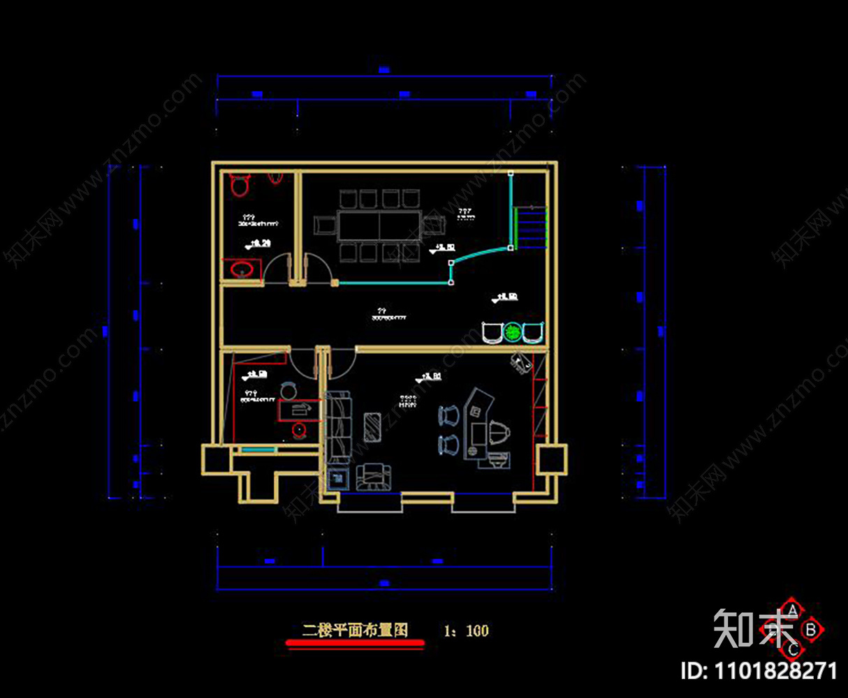 小型办公室施工图下载【ID:1101828271】