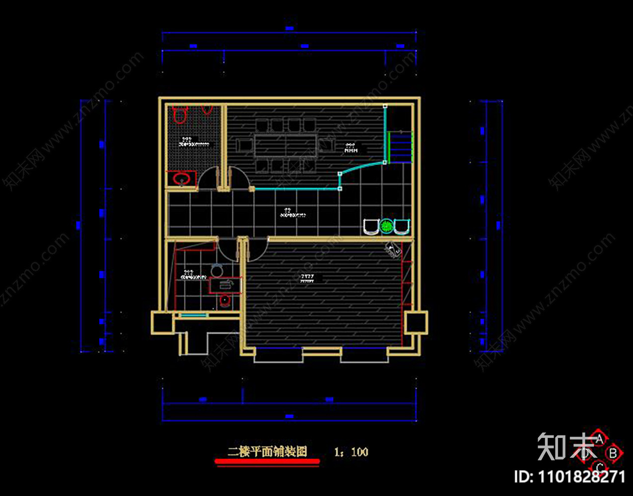 小型办公室施工图下载【ID:1101828271】