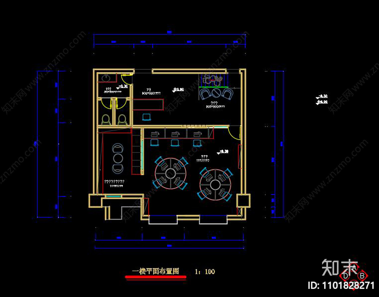 小型办公室施工图下载【ID:1101828271】