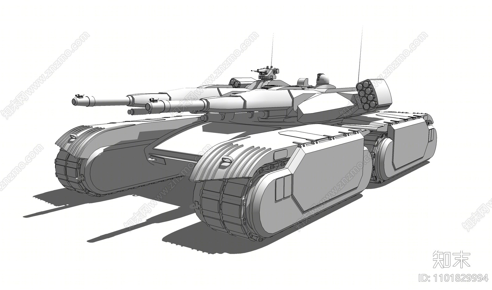 现代坦克SU模型下载【ID:1101829994】