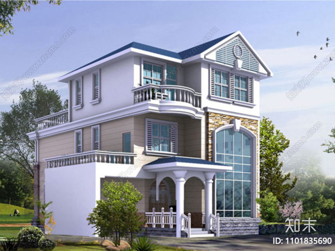 大师设计现代别墅自建房施工图下载【ID:1101835690】