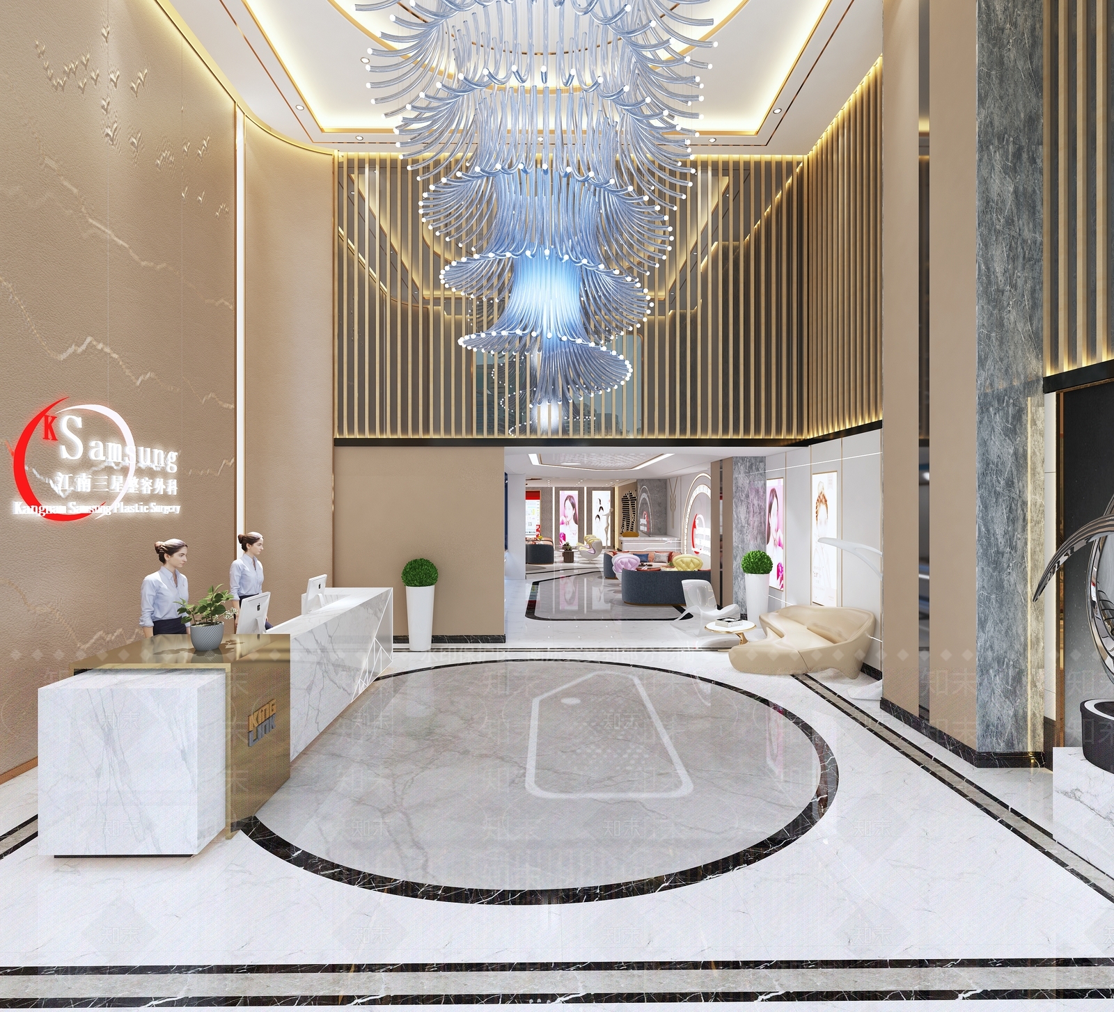 现代整容医院前台3D模型下载【ID:1101840570】