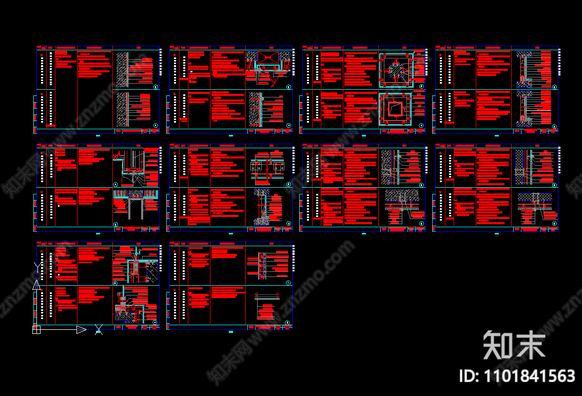 106套全国通用墙面节点大样详图cad施工图下载【ID:1101841563】