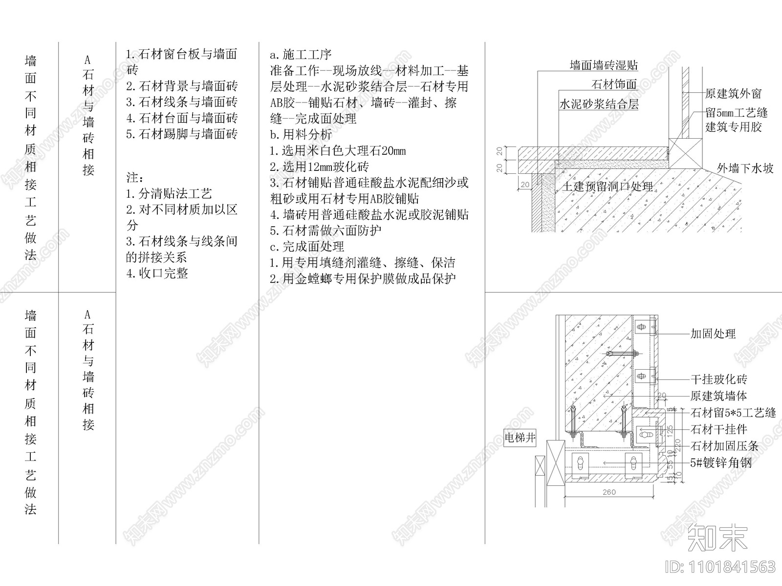 106套全国通用墙面节点大样详图cad施工图下载【ID:1101841563】