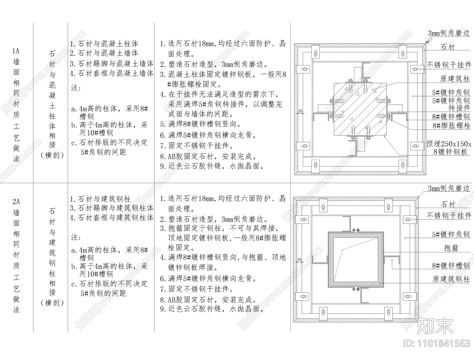 106套全国通用墙面节点大样详图cad施工图下载【ID:1101841563】