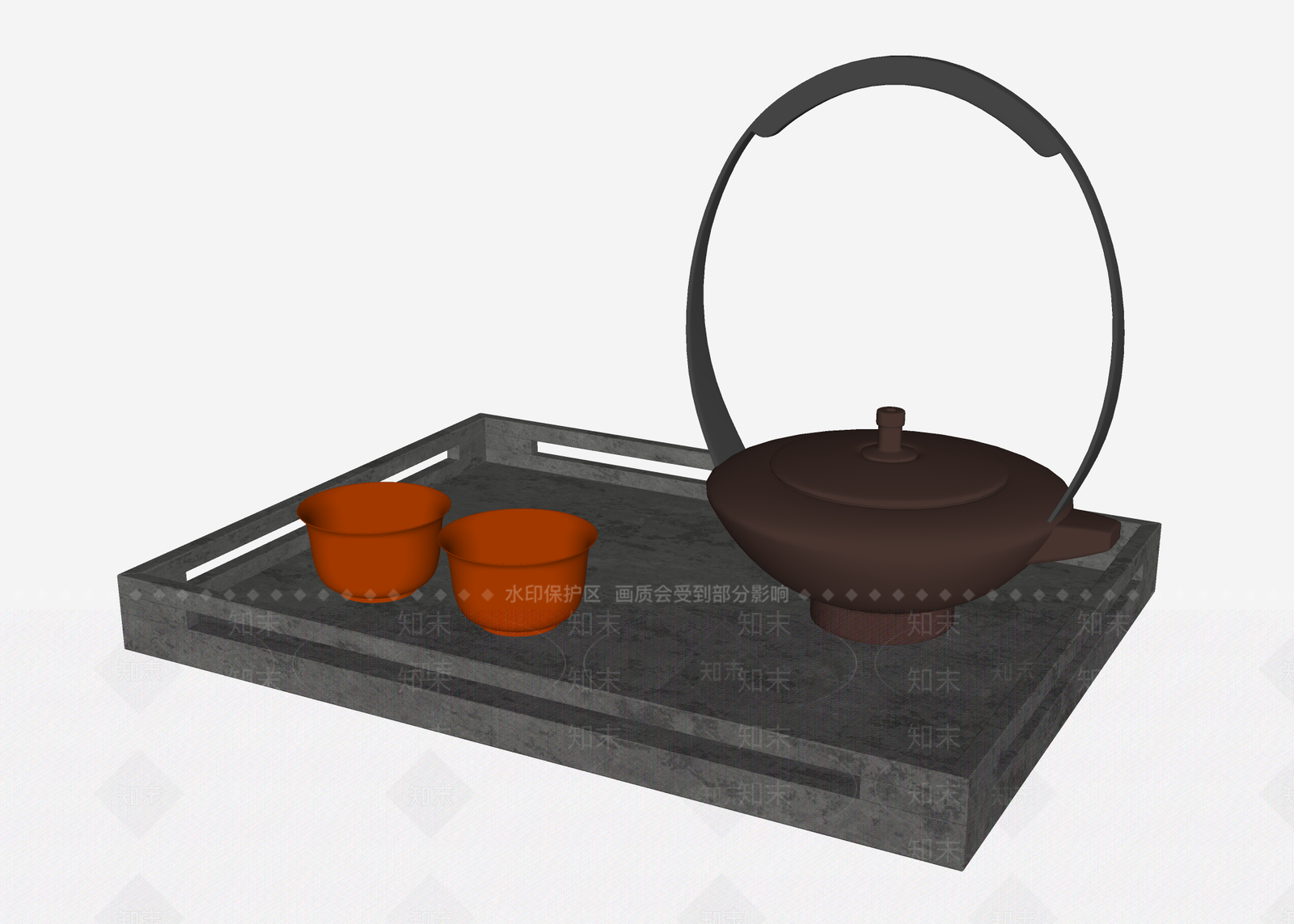 新中式茶具SU模型下载【ID:1101842657】