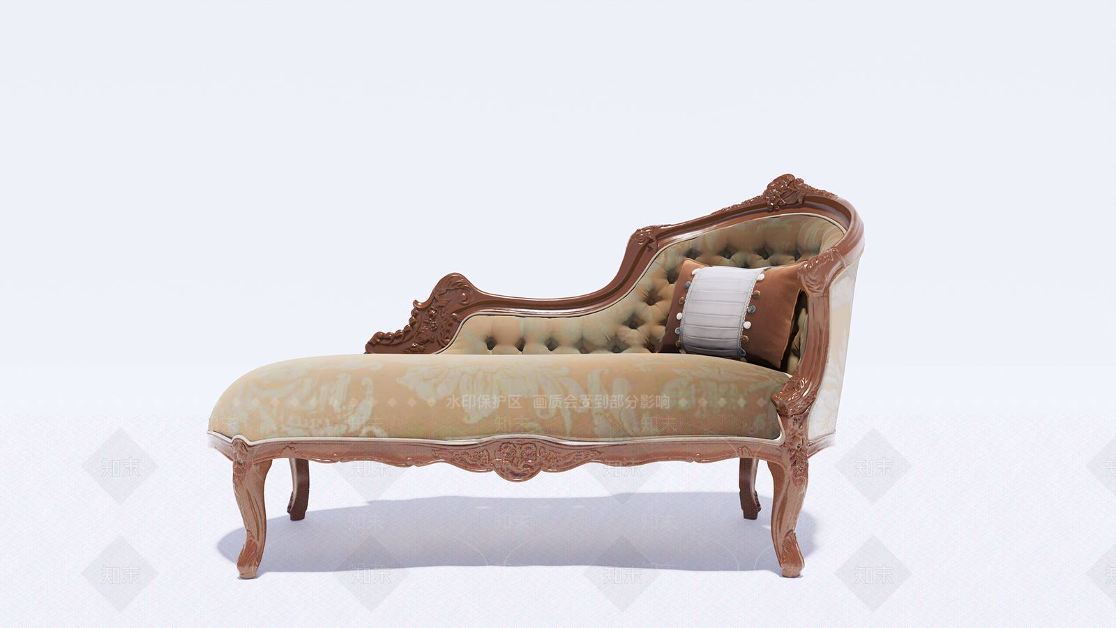 欧式古典风贵妃椅SU模型下载【ID:1101843735】