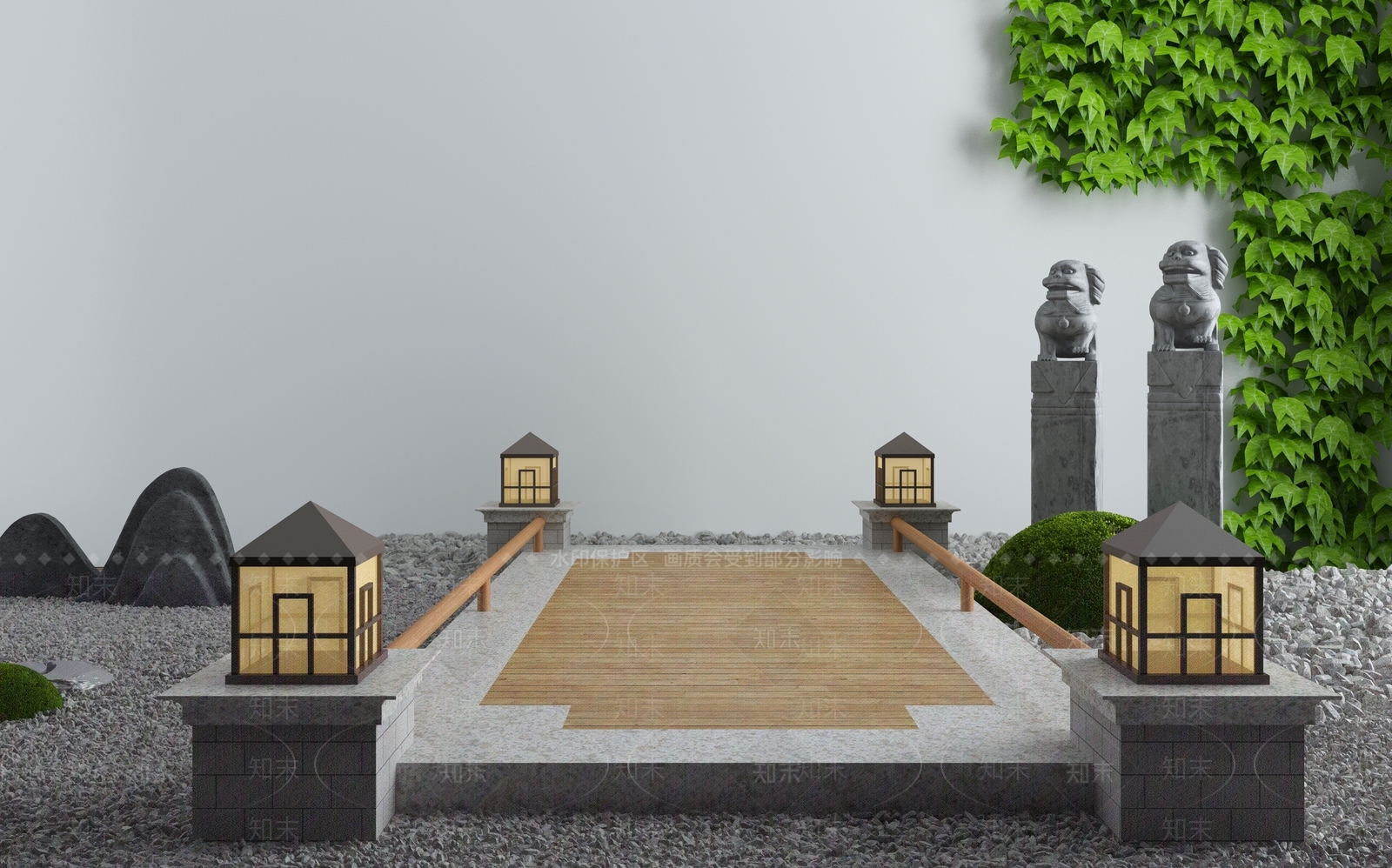 新中式景观桥3D模型下载【ID:1101846165】