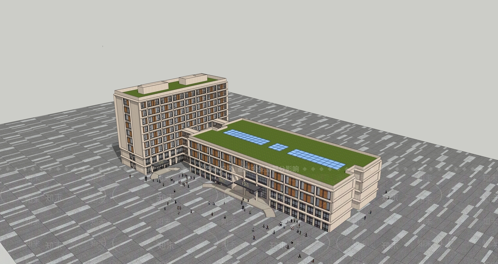 现代医疗建筑SU模型下载【ID:1101846743】