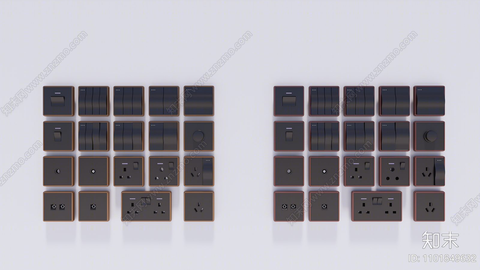 现代开关面板插座SU模型下载【ID:1101849632】