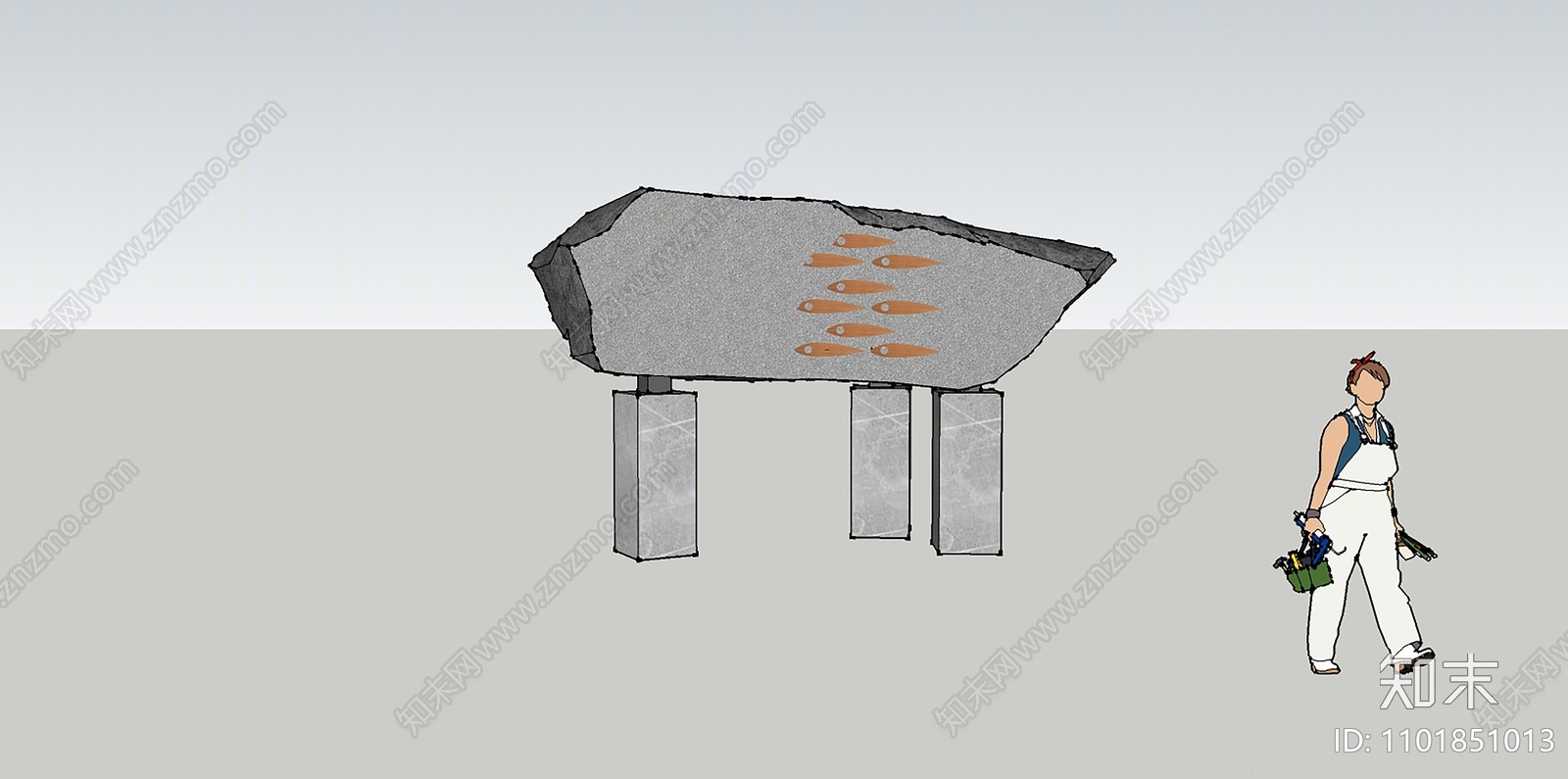 现代指示牌SU模型下载【ID:1101851013】