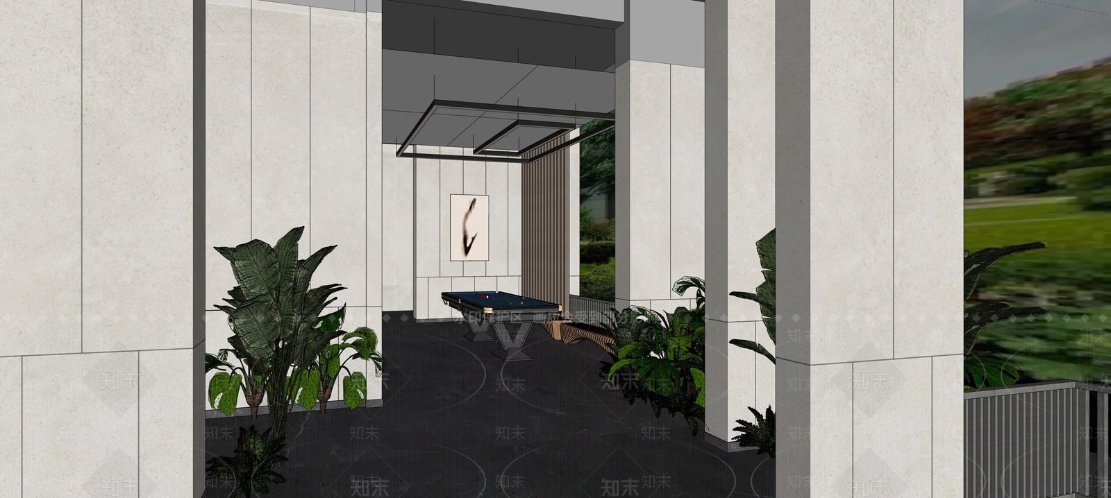 现代办公娱乐区SU模型下载【ID:1101851296】
