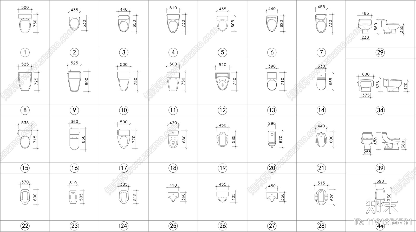 家装酒店办公CAD图库大全施工图下载【ID:1101854731】