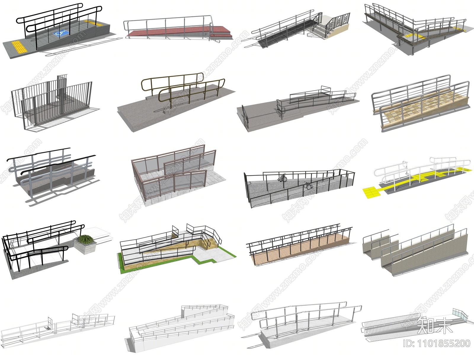 现代无障碍坡道SU模型下载【ID:1101855200】